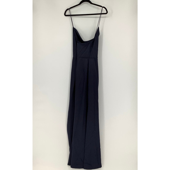 NEW! Dessy Collection Size 18 Lux Charmeuse Slip Dress Midnight $231 msrp I20-14 - Picture 4 of 11